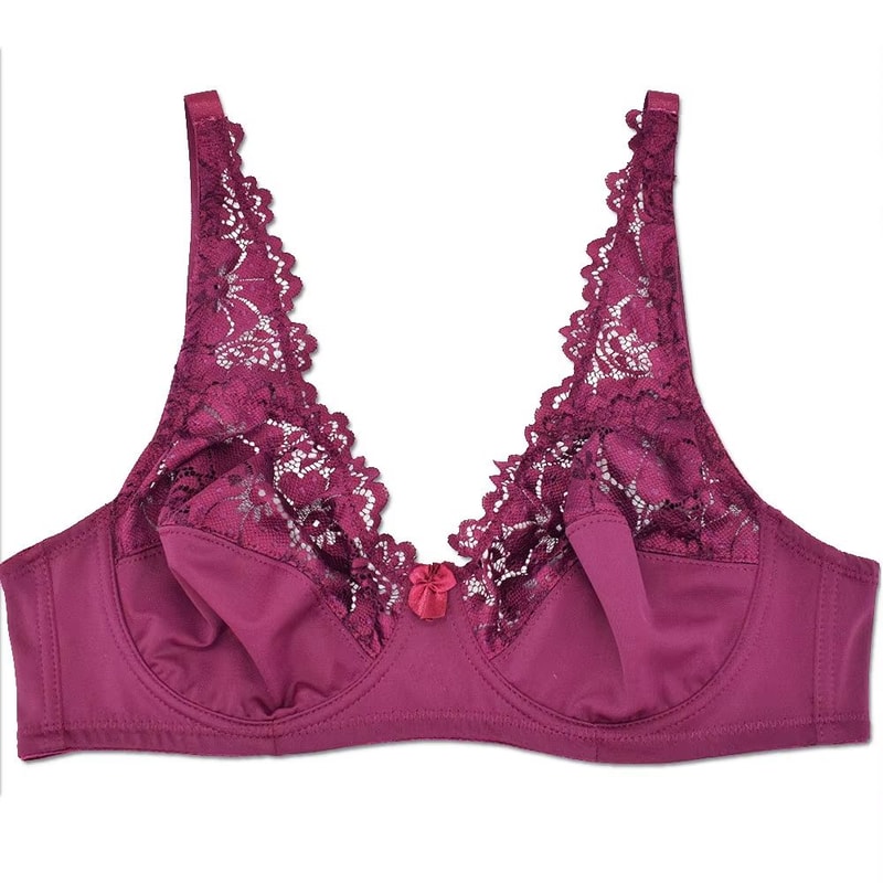 Floral Lace Plus Size Underwire Bra For Women 4