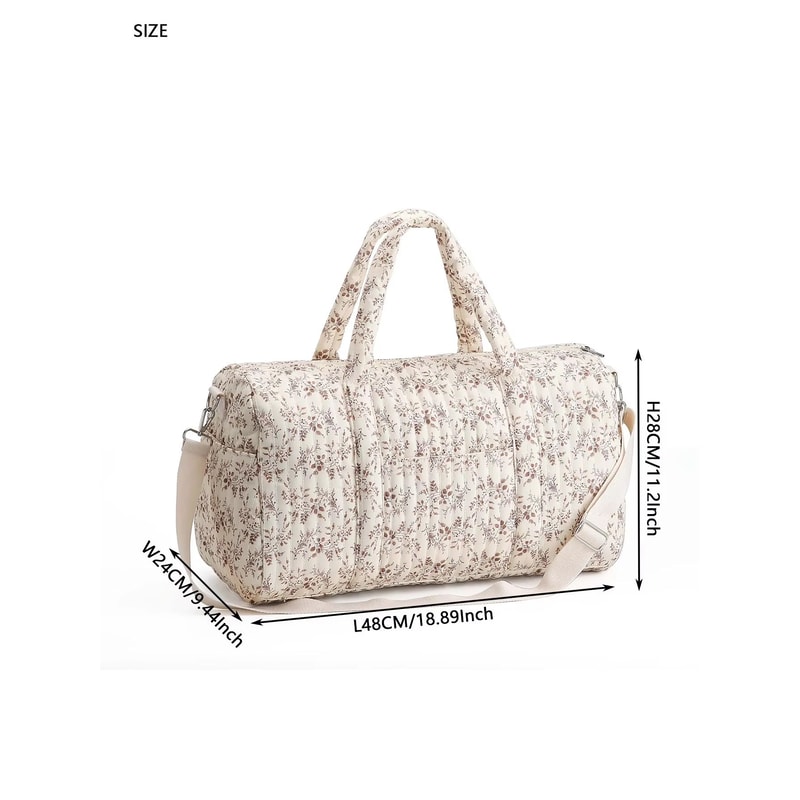 Large Capacity Floral Print Mommy Diaper Tote Bag For Travel 6