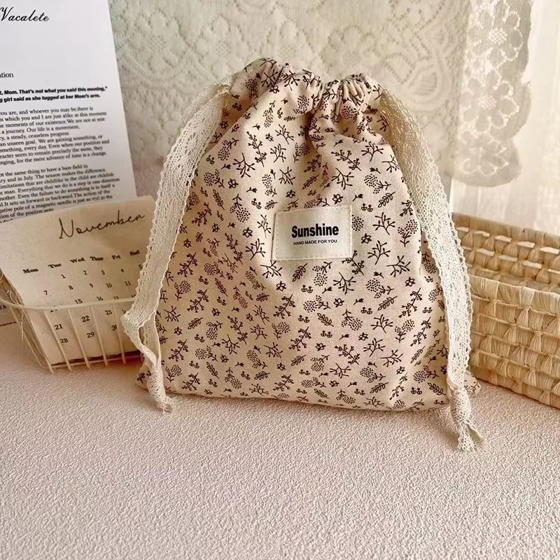 Floral Print Cotton Mommy Diaper Bag With Stroller Carry Pack 8