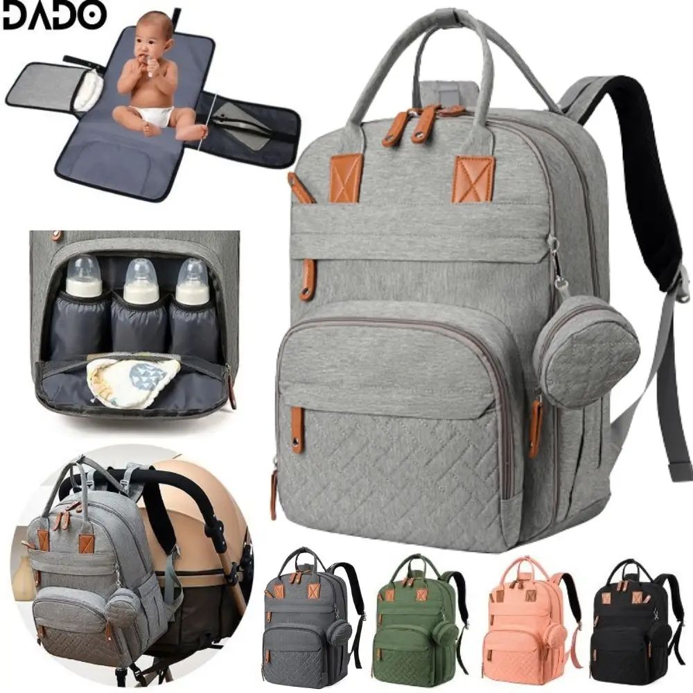 Waterproof Large Capacity Diaper Bag Backpack With Changing Station For Moms 0