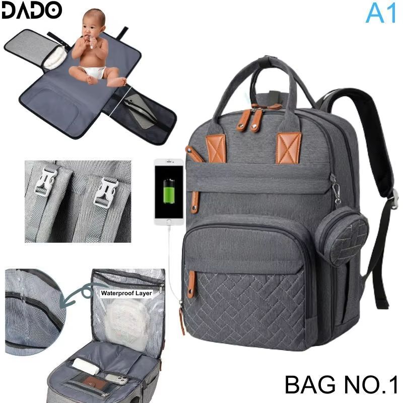 Waterproof Large Capacity Diaper Bag Backpack With Changing Station For Moms 11