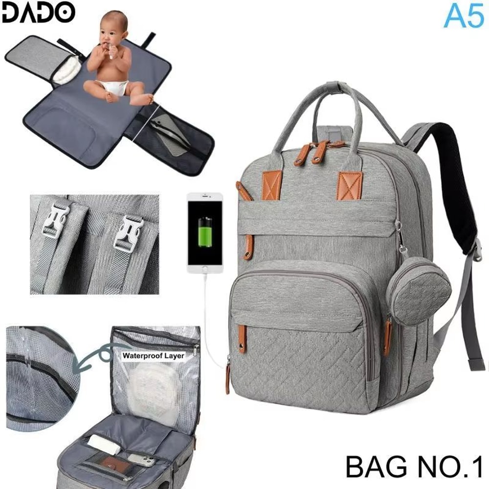 Waterproof Large Capacity Diaper Bag Backpack With Changing Station For Moms 8