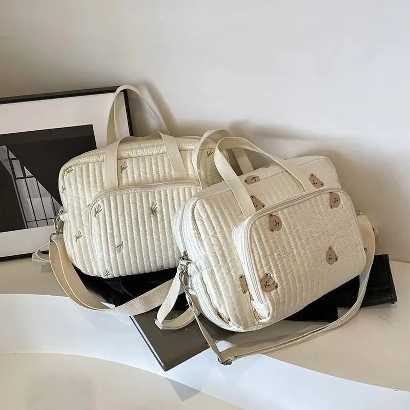 Floral Embroidered Large Mommy Diaper Handbag Crossbody Bag 2