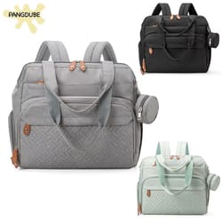 pangdube large capacity diaper bag backpack with pacifier pouch for moms and dads