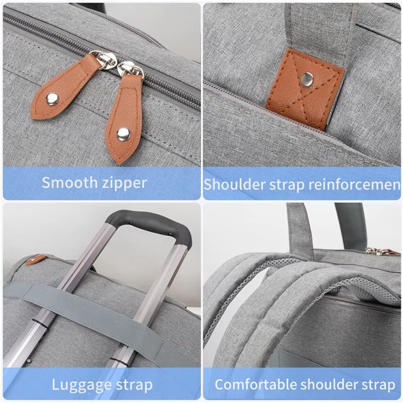 PANGDUBE Large Capacity Diaper Bag Backpack With Pacifier Pouch For Moms And Dads 4