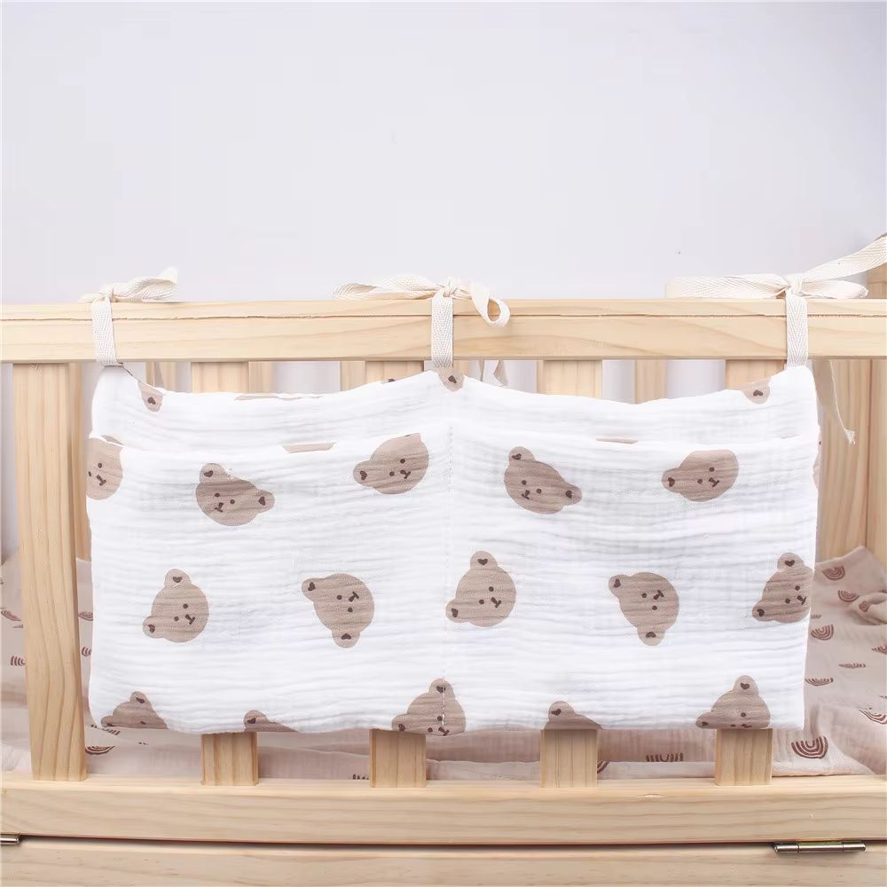 Nursery Crib Bed Organizer Storage Bag With Hanging Diaper Pockets 12