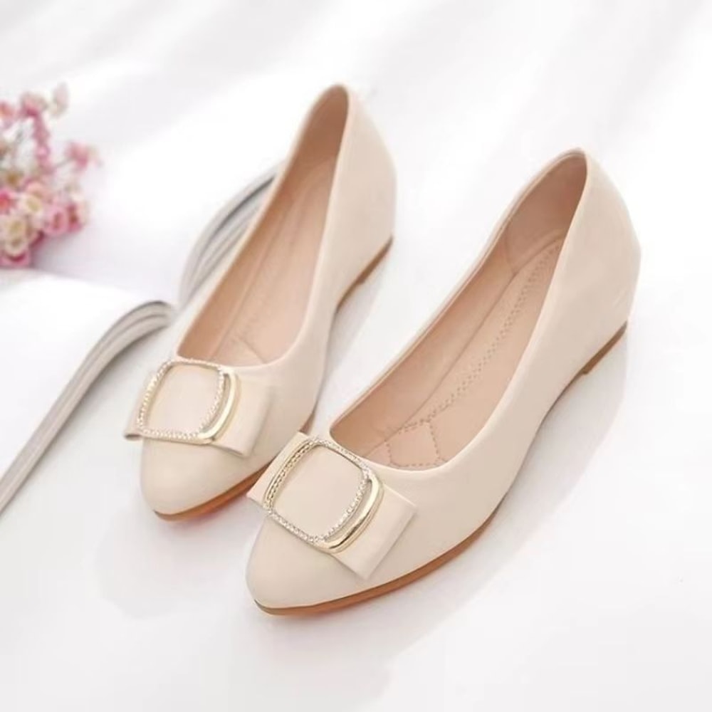 Modern Minimalist SquareBuckle Leather Flats For Women 2