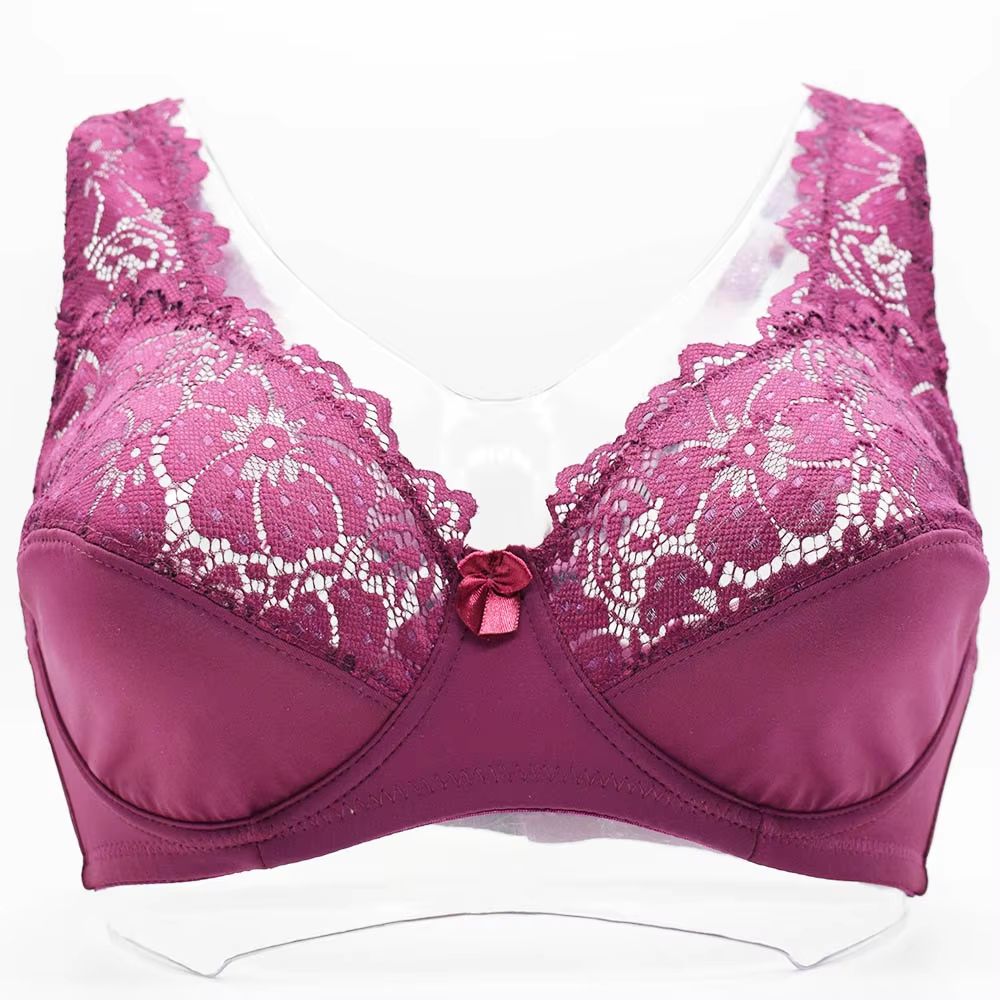 Embroidered Floral Lace Bra Plunge Underwire Lingerie For B To F Cups 9