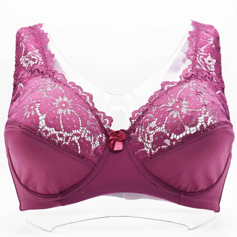 Embroidered Floral Lace Bra Plunge Underwire Lingerie For B To F Cups 9