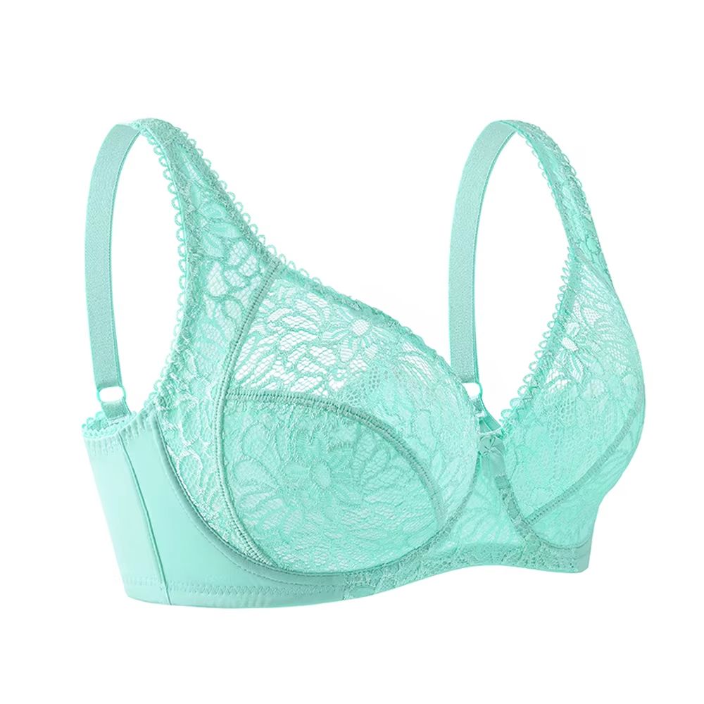 Ultrathin Sheer Deep V Lace Plus Size Bra For Women 6