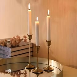 vintage metal tabletop candle holders set of 3 elegant wedding decor