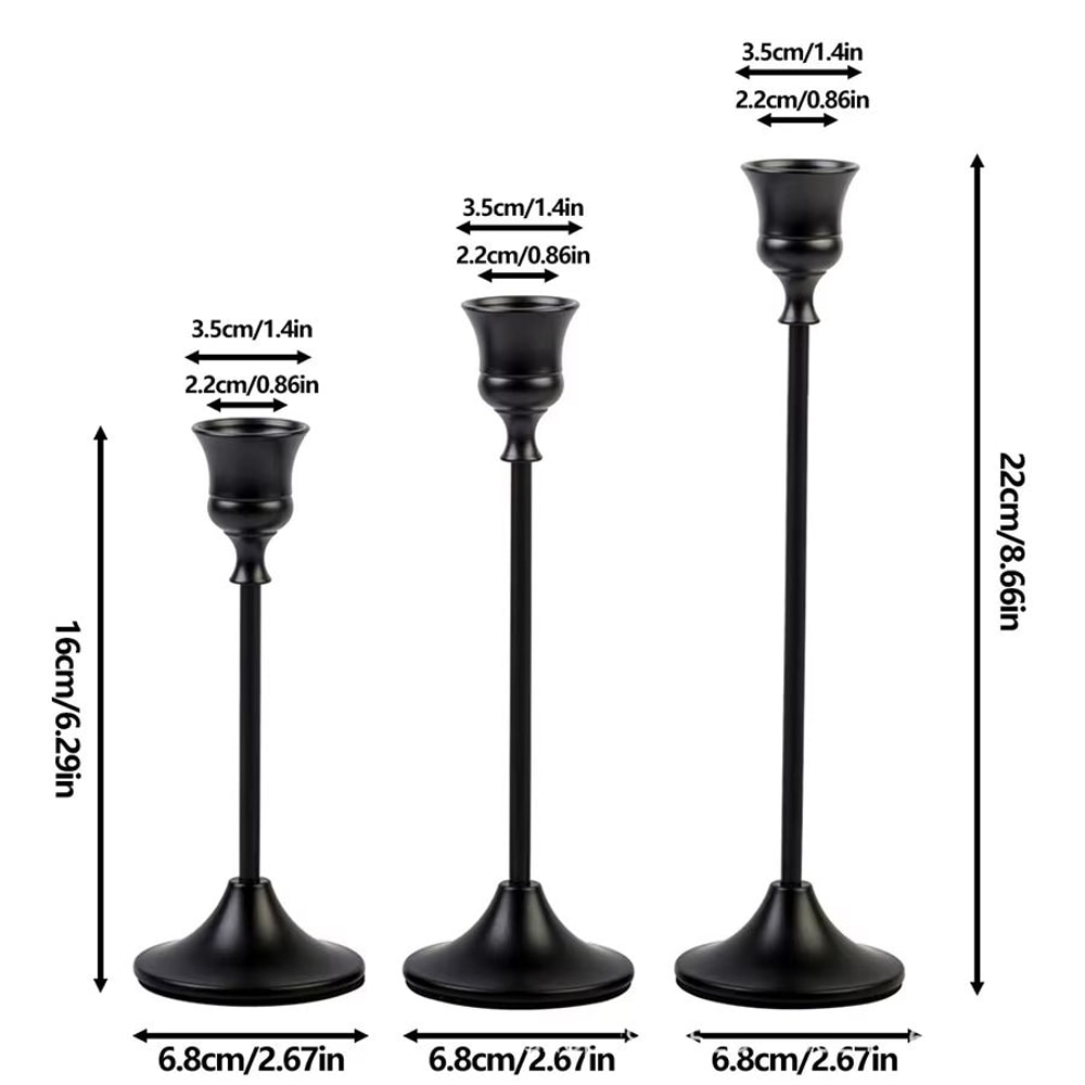 Vintage Metal Tabletop Candle Holders Set Of 3 Elegant Wedding Decor 6