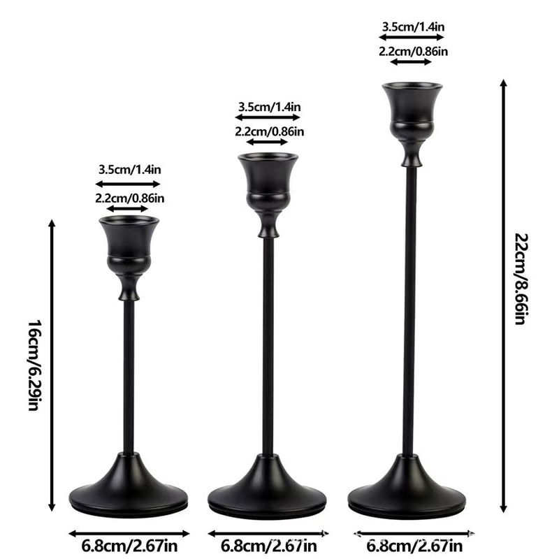 Vintage Metal Tabletop Candle Holders Set Of 3 Elegant Wedding Decor 6