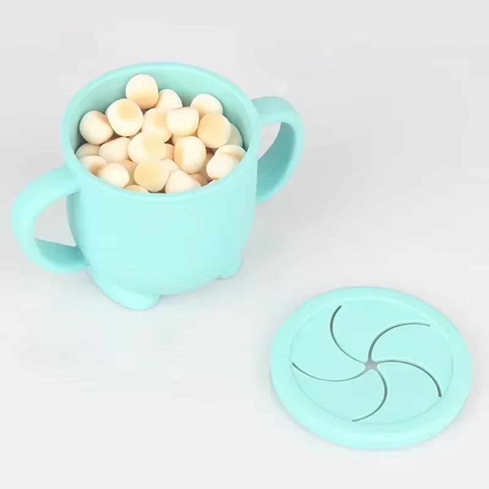 676 Fl Oz Silicone Kids Snack Cup With Lid BPA Free Baby Sippy Cup Silicone Food Storage Box 1