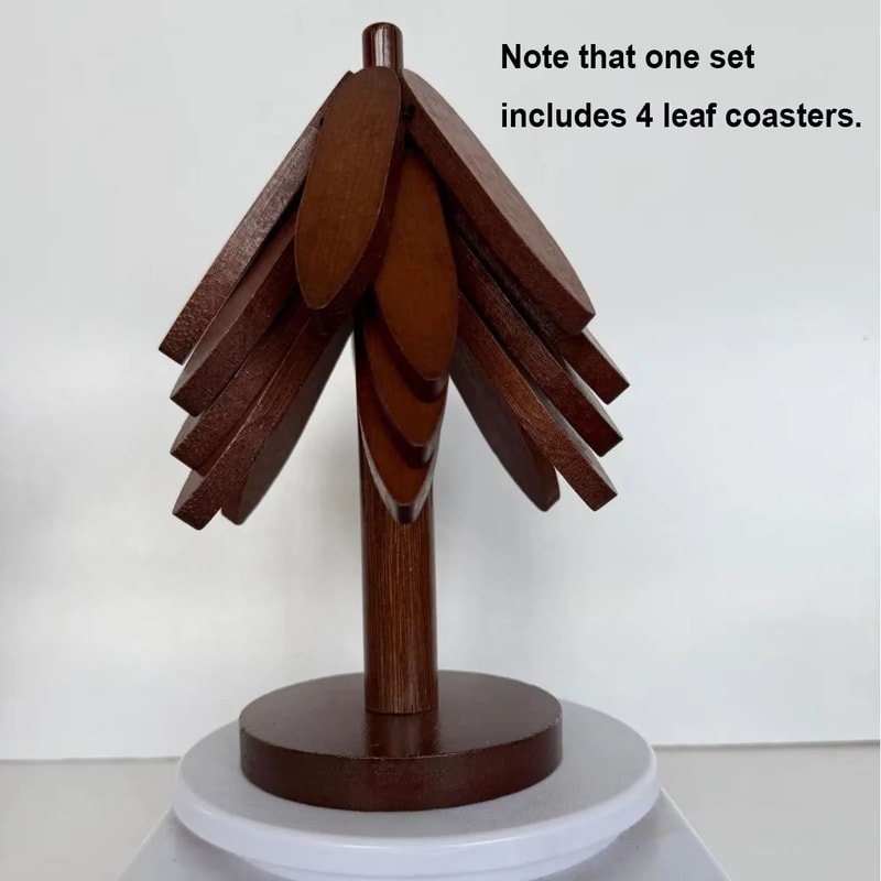 Foldable Black Walnut Wooden Trivet Set Heat Insulated Table Mat Wooden Coasters For Hot Pots 3