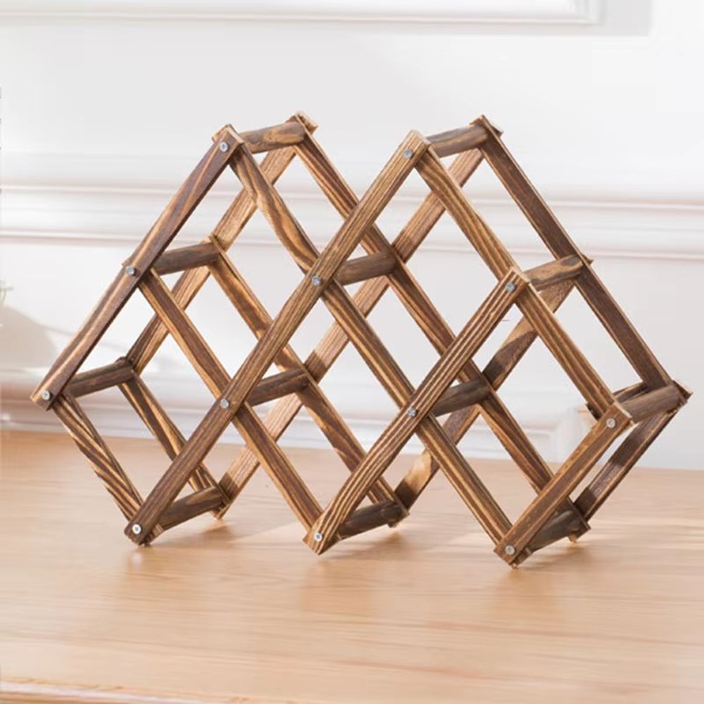 Classic Wooden Wine Bottle Rack Organizer Wine Storage Rack Wine Bottle Display Stand 7