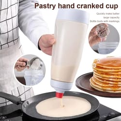 large capacity hand-crank batter shaker cup – kitchen mixer bottle & batter dispenser