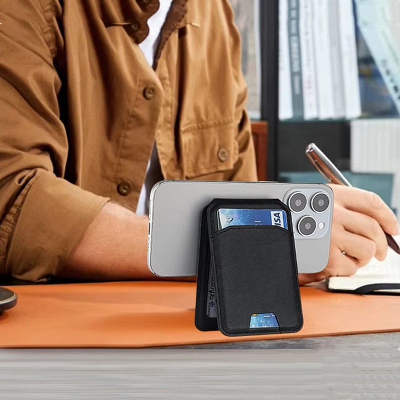 PU Leather Magnetic Card Holder Phone Case With Integrated Kickstand Magnetic Card Holder Phone S 5