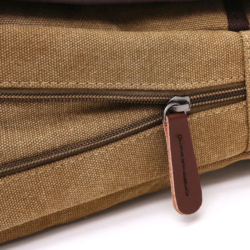 Vintage Canvas Messenger Bag With Buckle Casual Shoulder Bag Canvas Satchel For Men 2
