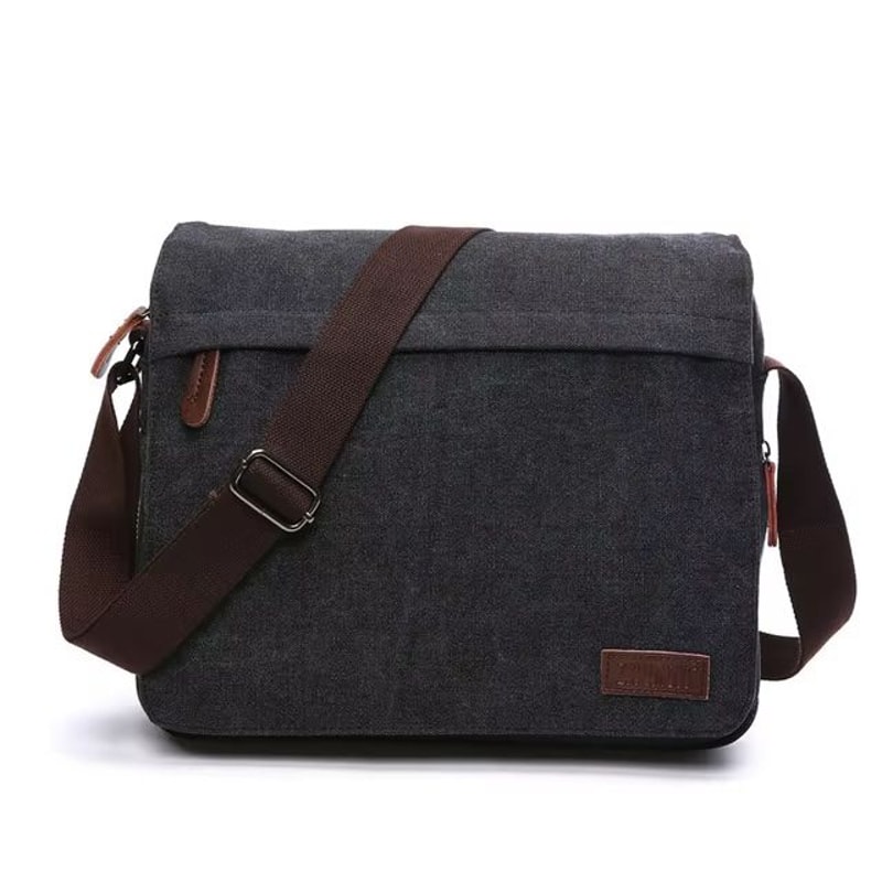 Vintage Canvas Messenger Bag With Buckle Casual Shoulder Bag Canvas Satchel For Men 11