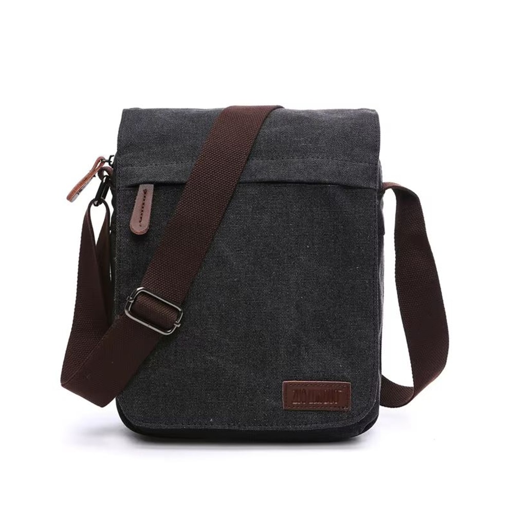 Vintage Canvas Messenger Bag With Buckle Casual Shoulder Bag Canvas Satchel For Men 15