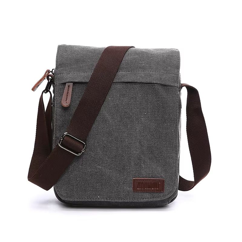 Vintage Canvas Messenger Bag With Buckle Casual Shoulder Bag Canvas Satchel For Men 17