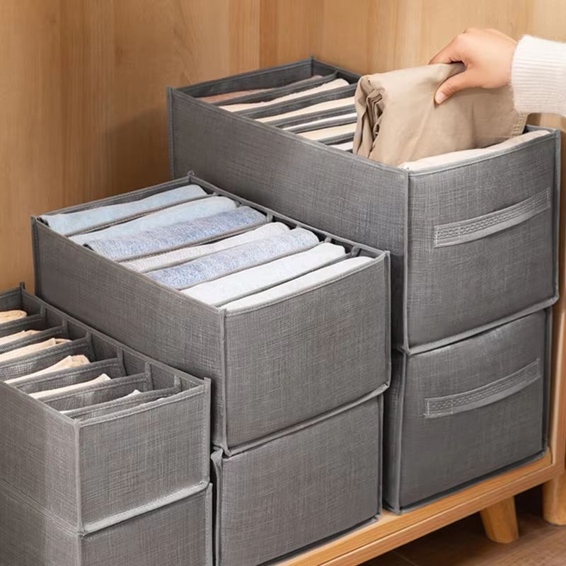 Denim Sweater Storage Organizer Bag Home Storage Container Clothes Sorting Box 3