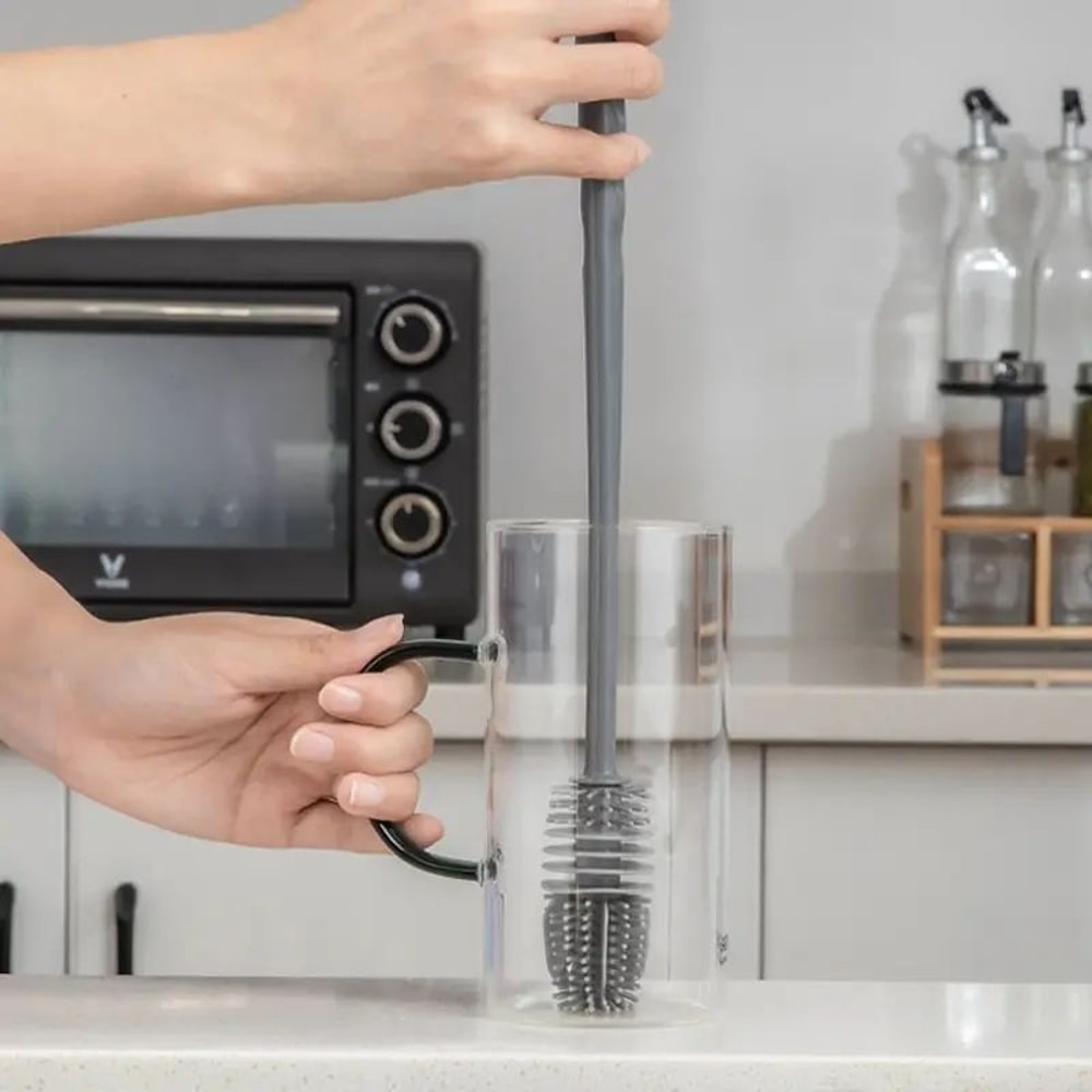 Long Handle Silicone Bottle Cleaning Brush Kitchen Bottle Brush Thermos Glass Cleaning Tool 0