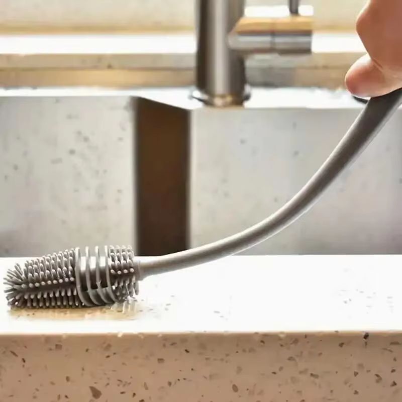 Long Handle Silicone Bottle Cleaning Brush Kitchen Bottle Brush Thermos Glass Cleaning Tool 5