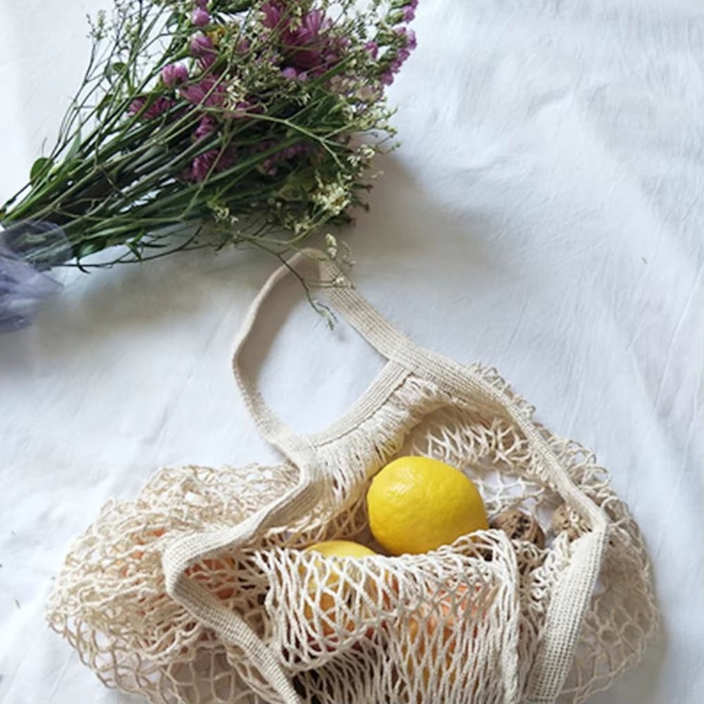 Eco Friendly Cotton Mesh Produce Bags Reusable Grocery Tote Set 3