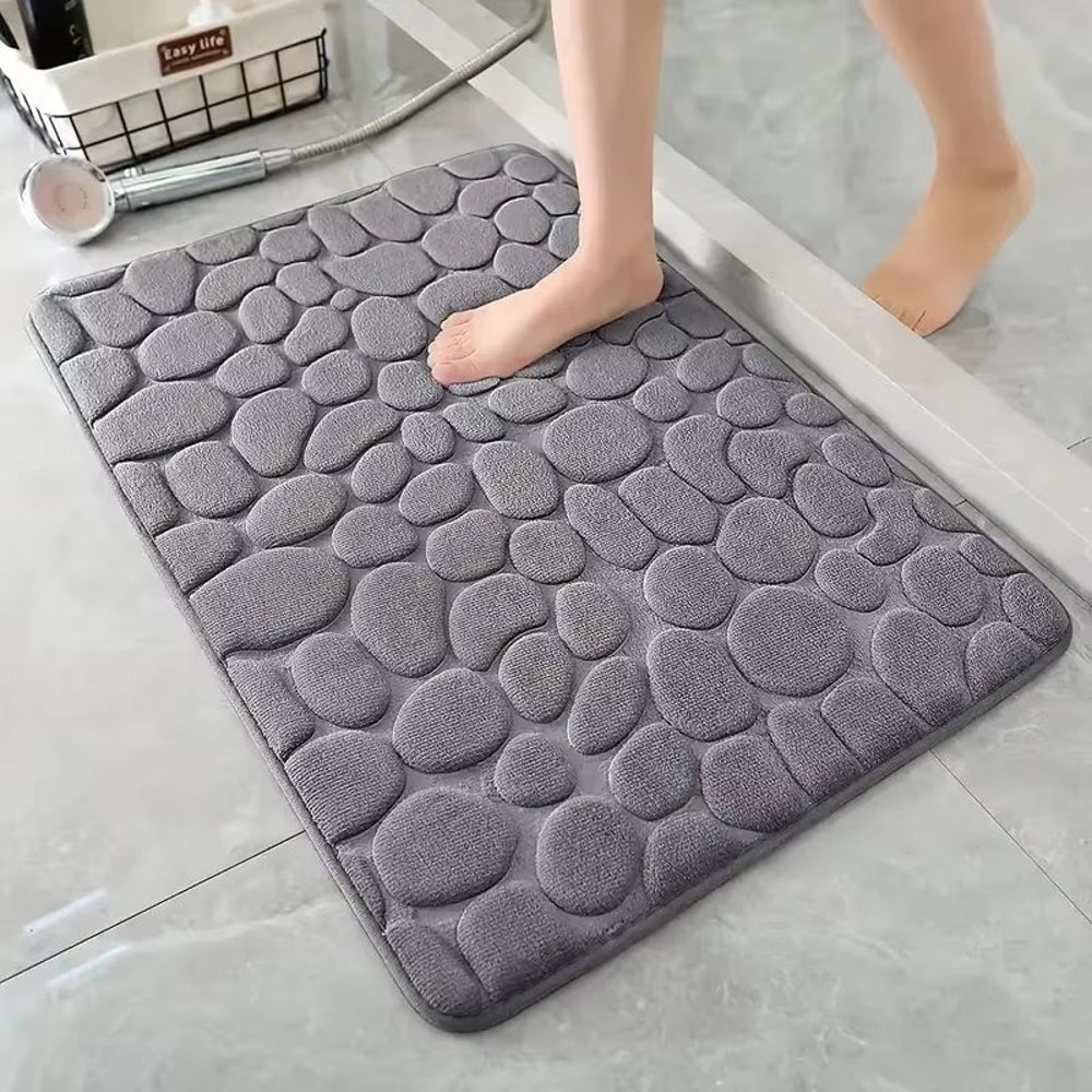 Cobblestone Embossed NonSlip Bathroom Mat Absorbent Quick Dry Floor Doormat 7