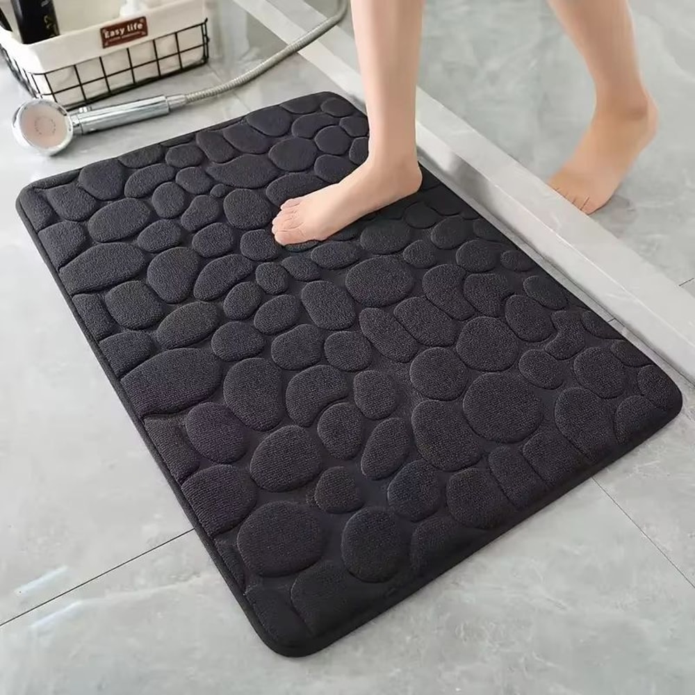 Cobblestone Embossed NonSlip Bathroom Mat Absorbent Quick Dry Floor Doormat 8