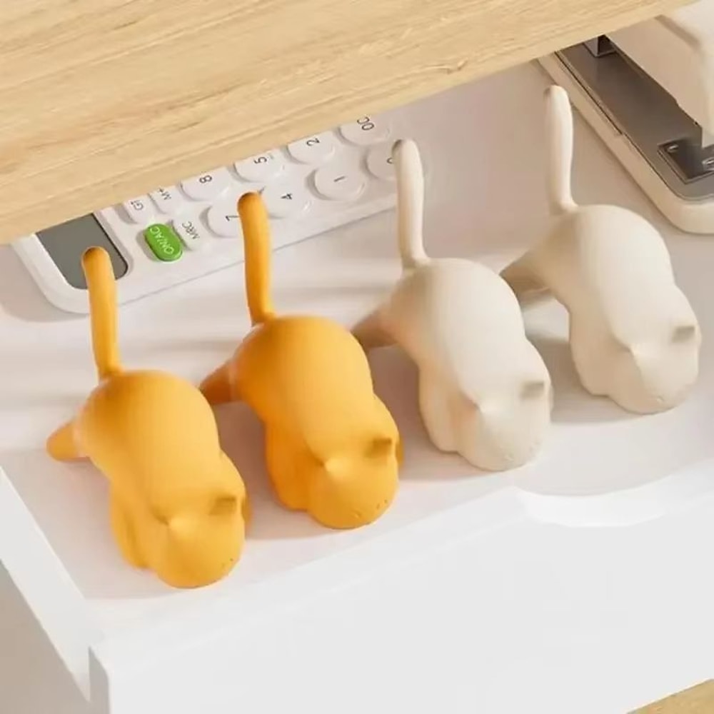 Cat Shaped Desk Side Backpack Hook No Punch Strong Load Bearing Foldable Hanger 1 Or 2pcs 3