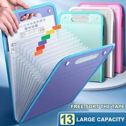 a4 13-pocket accordion file folder portable document organizer