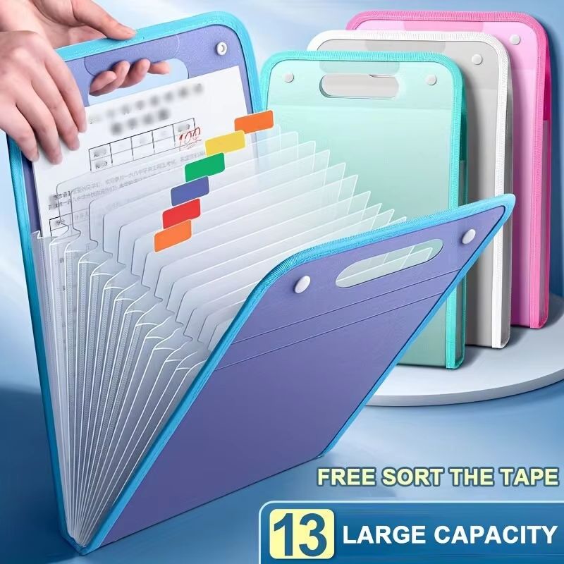 A4 13Pocket Accordion File Folder Portable Document Organizer 0