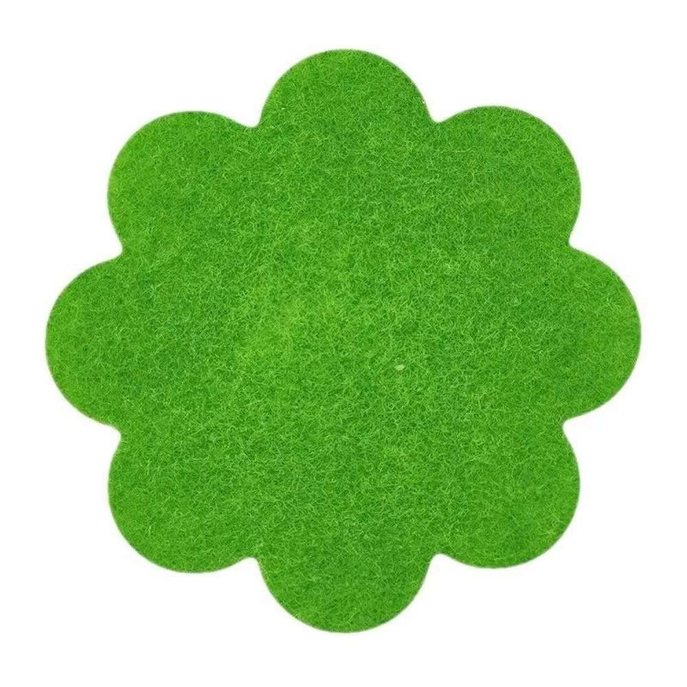 Green NonWoven Fabric Plant Pot Hole Pad 50 Pack FlowerShape Soil Mat Gasket 4