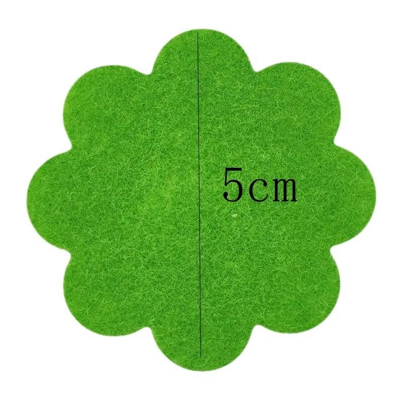 Green NonWoven Fabric Plant Pot Hole Pad 50 Pack FlowerShape Soil Mat Gasket 5