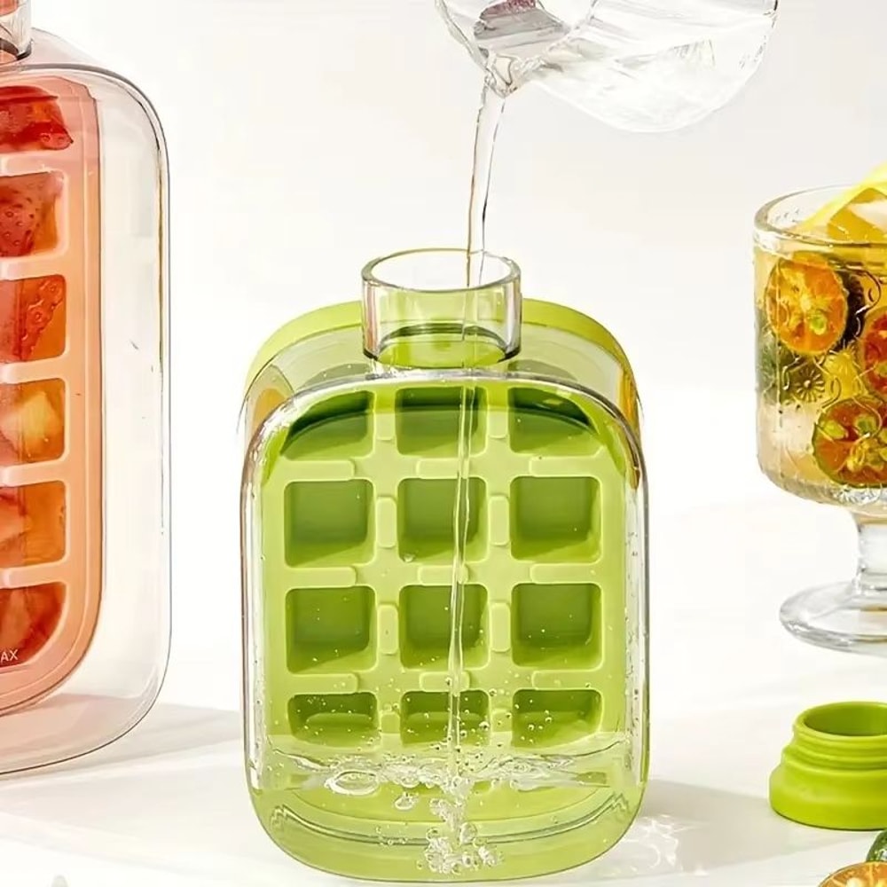 Silicone Ice Cube Tray With Lid NoSpill Design Straws And Cable Tie Mold For Freezer 3