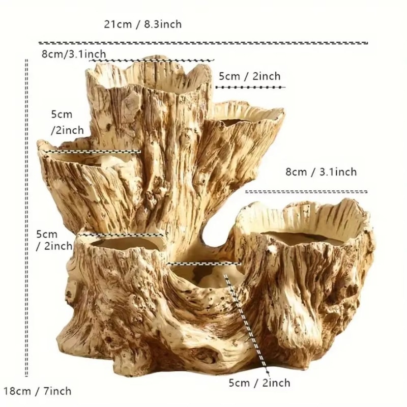 RetroStyle Resin Succulent Flowerpot With Drainage Hole Indoor Outdoor Planter 4