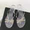CrystalClear Bow Jelly Flip Flops For Women Rivet Detail Beach Slippers 3