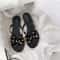 CrystalClear Bow Jelly Flip Flops For Women Rivet Detail Beach Slippers 12
