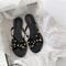 CrystalClear Bow Jelly Flip Flops For Women Rivet Detail Beach Slippers 12