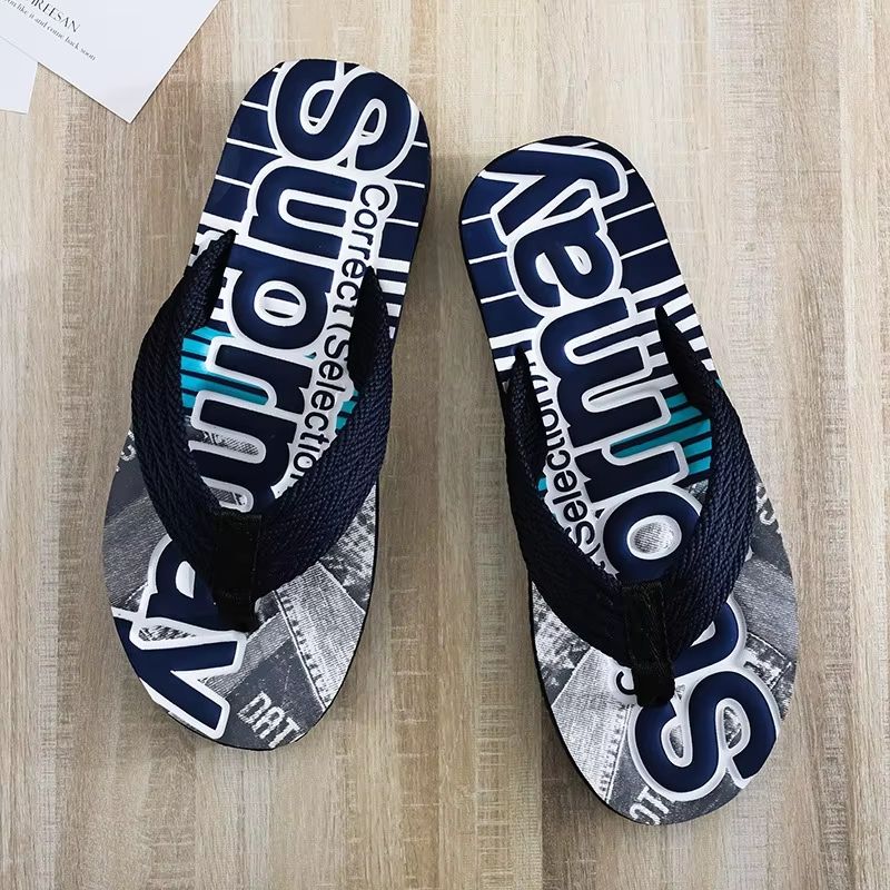 UrbanEase Personalized Foot Clip Flip Flops For Men Korean Style Summer Slippers 2