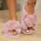 FuzzWave Womens CrossBand Furry Slides Plush EVA Light Slippers 10