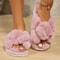FuzzWave Womens CrossBand Furry Slides Plush EVA Light Slippers 10