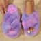 FuzzWave Womens CrossBand Furry Slides Plush EVA Light Slippers 11