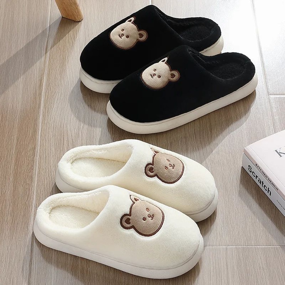 CozyBear Plush Cotton Slippers For Women And Couples 0
