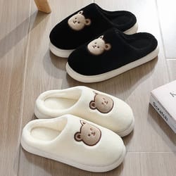 cozybear plush cotton slippers for women and couples