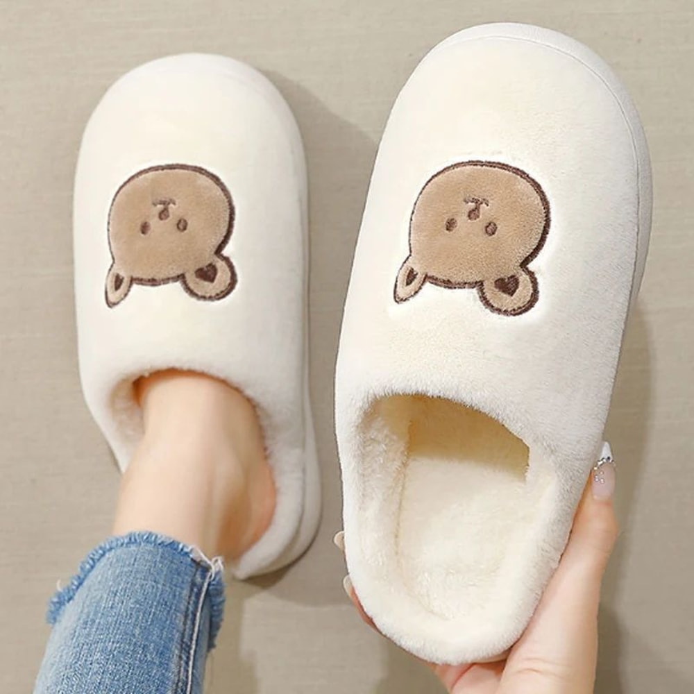 CozyBear Plush Cotton Slippers For Women And Couples 1