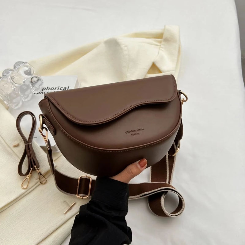 Vintage Chic PU Leather Crossbody Saddle Bag For Women 6